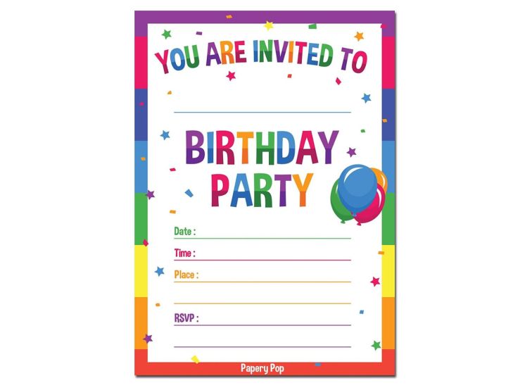 papery pop party invitation cards